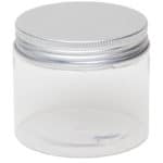 Cosmetica potten, pet pot transparant + aluminium schroefdeksel 150 ml