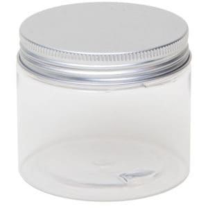 Cosmetica potten, pet pot transparant + aluminium schroefdeksel 150 ml