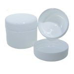 Witte cremepot 250ml kunststof pot met deksel voor cosmetica en verzorgingsproducten