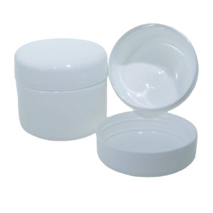 Witte cremepot 250ml kunststof pot met deksel voor cosmetica en verzorgingsproducten