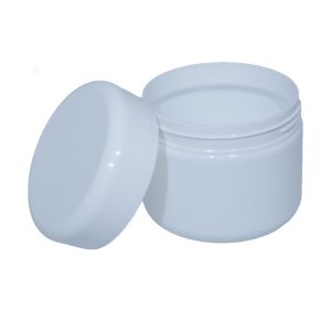 Witte cremepot 250ml kunststof pot met deksel voor cosmetica en verzorgingsproducten