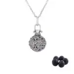 Diffuser aroma ketting bloem parfum medaillon lavasteen pomander