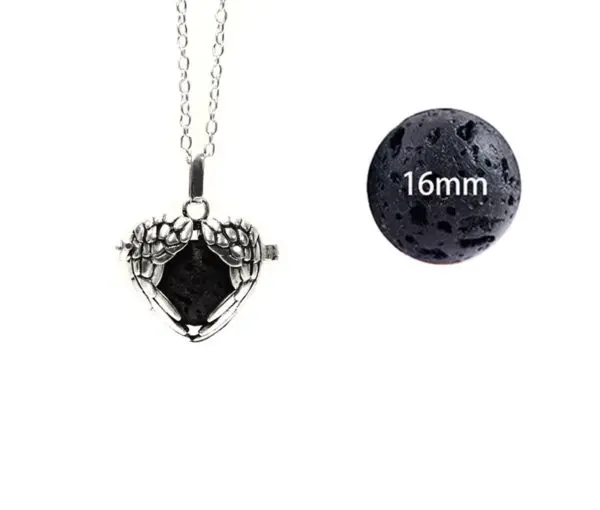 Diffuser aroma ketting hart vintage parfum medaillon lavasteen pomander