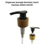 Dispenser pompje bamboe zwart DIN24 24/410 olie lotion zeep doseerpomp