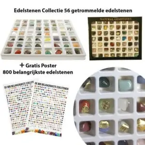 Edelstenen Collectie 55 getrommelde edelstenen giftbox met poster