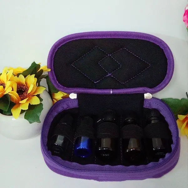 essentiële olie reistas, Reisetui parfum houder 5 flesjes