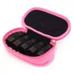 essentiële olie reistas, Reisetui parfum houder 5 flesjes licht roze