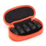 essentiële olie reistas, Reisetui parfum houder 5 flesjes oranje