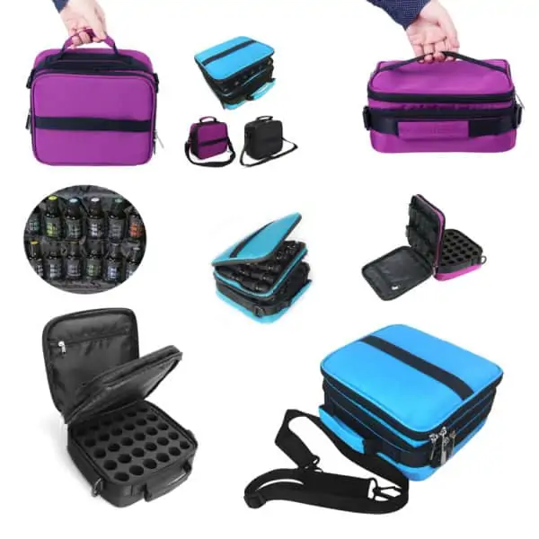 Essentiële olie tas, reistas, draagtas 42 flesjes, blauw paars of zwart