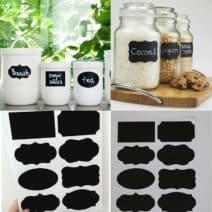 Etiketten flessen & potten 8 stuks - vel krijtbord stickers - watervaste labels