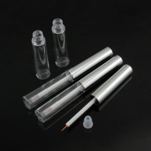 Eyeliner tube 7 ml zilveren dop + penseel kwastje - lege cosmetische verpakking