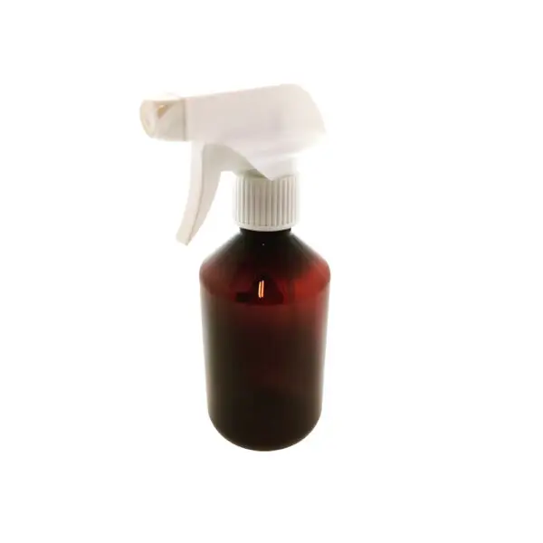 Fles 250ml amber bruin trigger sprayer verstuiver spraypistool wit