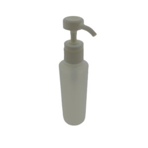 Fles 250ml HDPE mat transparant dispenser pomp wit +- 4cc
