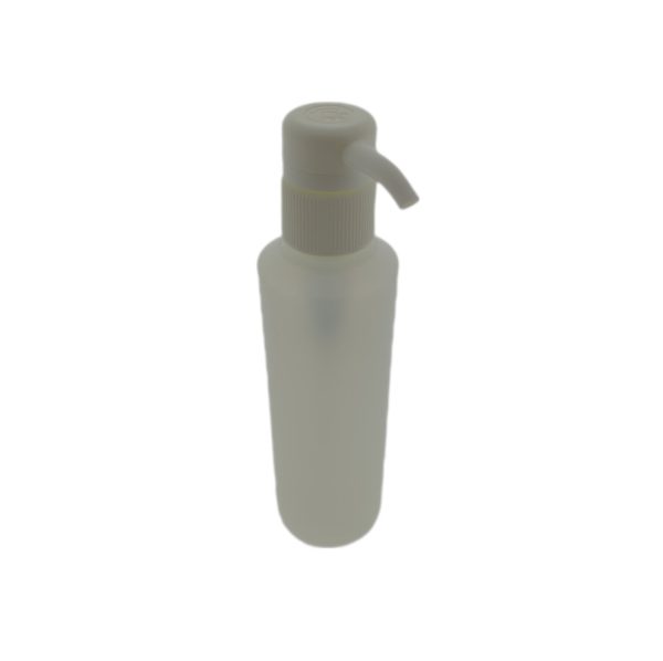Fles 250ml HDPE mat transparant dispenser pomp wit +- 4cc