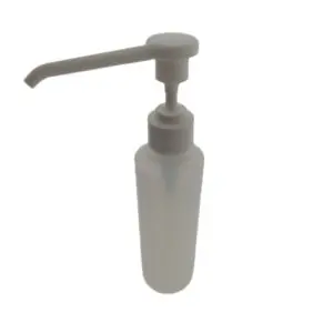 Fles 250ml HDPE mat transparant dispenser pomp wit lange tuit