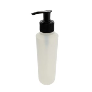 Fles 250ml HDPE mat transparant dispenser pomp zwart