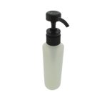 Fles 250ml HDPE mat transparant dispenser pomp zwart +- 4cc
