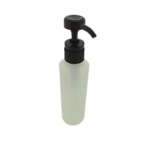 Fles 250ml HDPE mat transparant dispenser pomp zwart +- 4cc