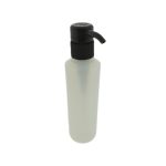 Fles 250ml HDPE mat transparant dispenser pomp zwart +- 4cc