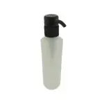 Fles 250ml HDPE mat transparant dispenser pomp zwart +- 4cc