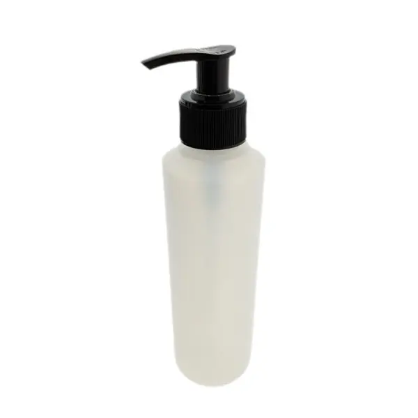 Fles 250ml HDPE mat transparant dispenser pomp zwart