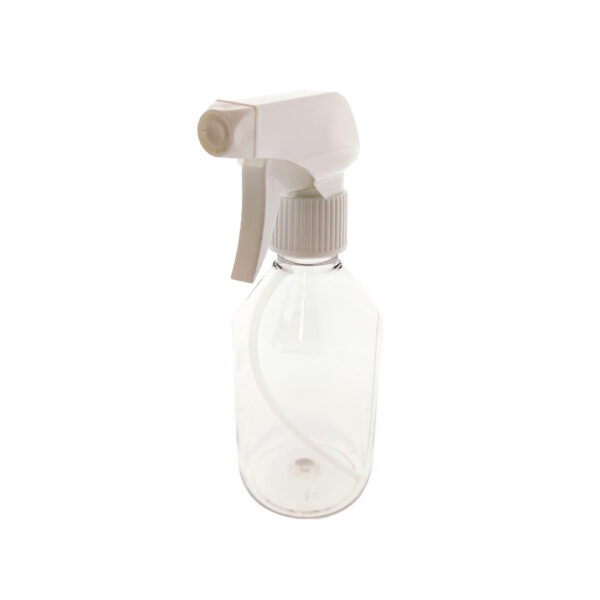 fles 250ml transparant + trigger sprayer verstuiver spraypistool wit