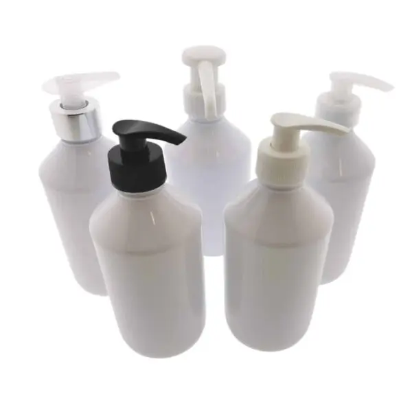 Fles 250ml wit glans pet + olie lotion zeep dispenser pompje