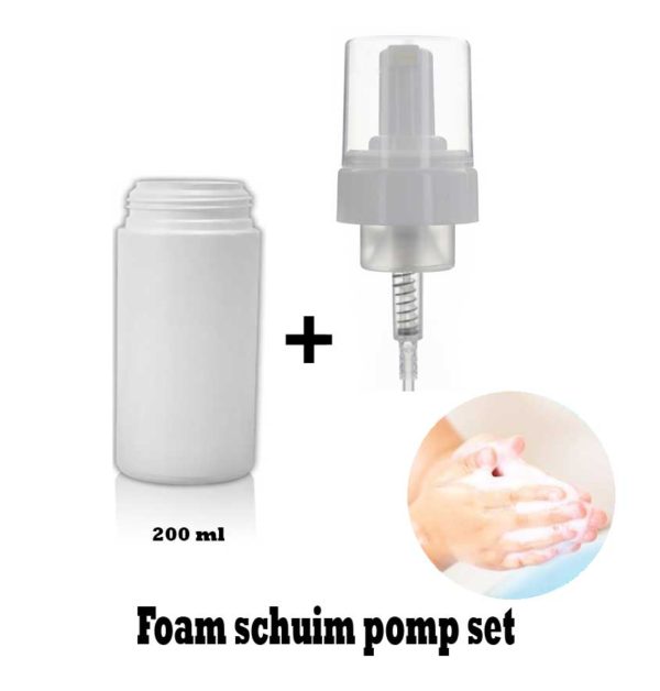 Foam schuim pomp set fles 200 ml + Foamer zeeppomp dispenser