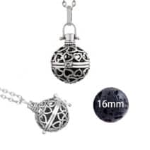 Geur ketting hartjes, aroma parfum medaillon lavasteen