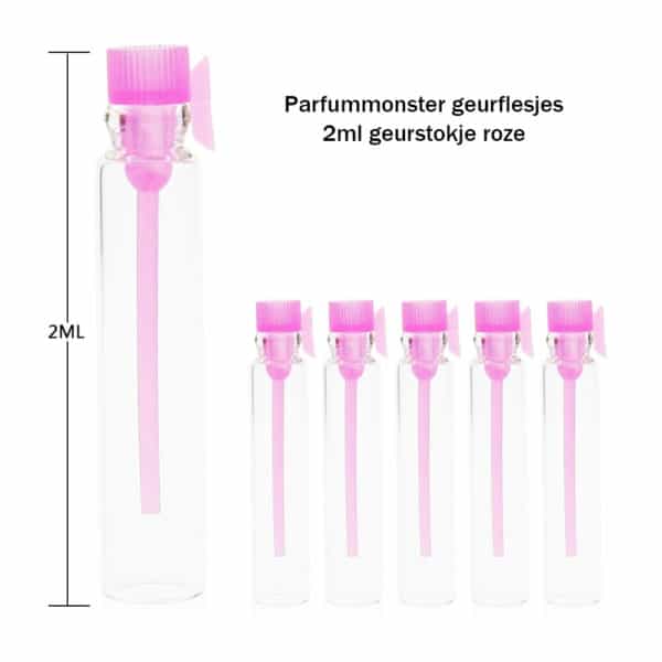 Geurflesjes roze geurstokje, hervulbare parfum monster flesjes 2ml