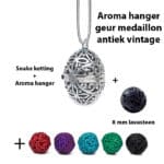 Geurketting parfumhanger antiek vintage gekleurde lavasteen aroma sieraden