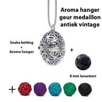 Geurketting parfumhanger antiek vintage gekleurde lavasteen aroma sieraden