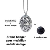 Geurketting parfumhanger antiek vintage lavasteen aromatherapie sieraad