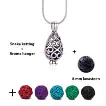 Geurketting parfumhanger druppel hart gekleurde lavasteen aroma sieraden