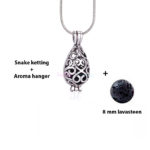 Geurketting parfumhanger druppel hart lavasteen aromatherapie sieraad