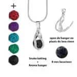 Geurketting parfumhanger druppel twist gekleurde lavasteen aroma sieraden