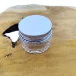 Glazen cosmetica pot 30ml transparant glas schroefdeksel aluminium zilver