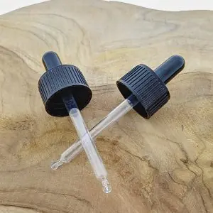 Glazen druppelpipet 60ml zwart D28 28/410 - pipetten