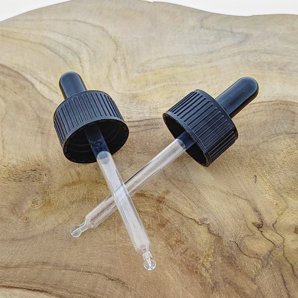 Glazen druppelpipet 60ml zwart D28 28/410 - pipetten