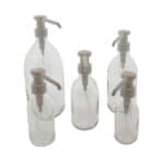 Glazen fles helder transparant lange zeeppomp lotion pomp