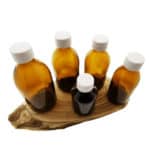 Glazen fles schroefdop amber bruin glas DIN28 Medicijnfles