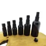 Glazen fles zwart lotion pomp 5ml t/m 100ml