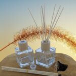 Glazen geurfles 100ml reed diffuser kristal glas + Rotan geurstokjes riet