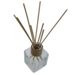 Glazen geurfles 100ml reed diffuser kristal glas + Rotan geurstokjes riet