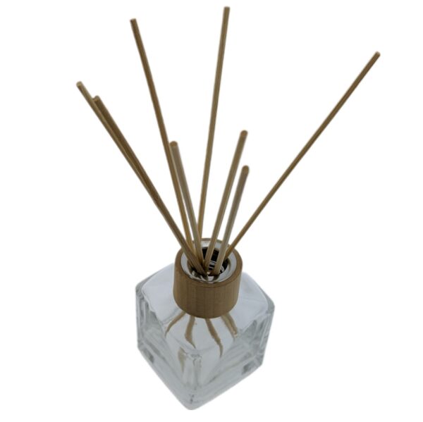 Glazen geurfles 100ml reed diffuser kristal glas + Rotan geurstokjes riet