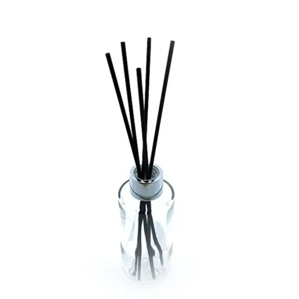 glazen geurfles 125ml reed diffuser glas mikado zilver geurstokjes