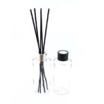 Glazen geurfles 125ml reed diffuser glas + Rotan geurstokjes riet