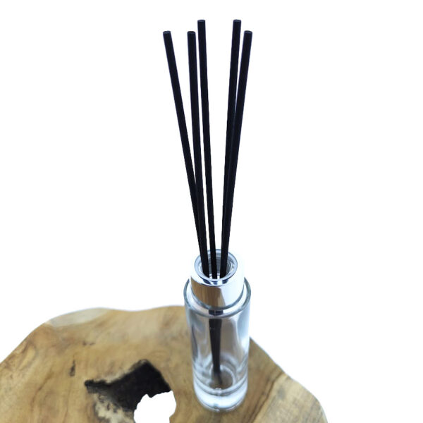 Glazen geurfles 50ml reed diffuser kristal glas + Rotan geurstokjes dop zilver