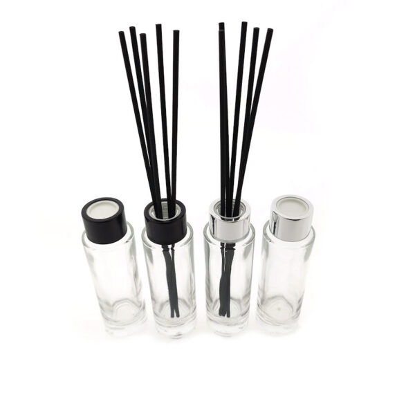 Glazen geurfles 50ml reed diffuser kristal glas + Rotan geurstokjes riet