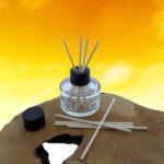 Glazen geurfles 50ml reed diffuser glas + Rotan geurstokjes riet